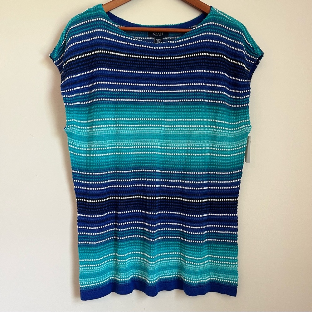 Chaps Striped Pullover Top Size XL